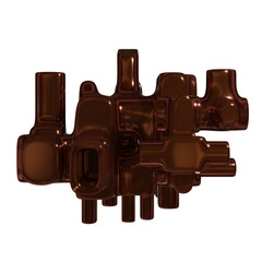 Metal abstract shape, 3d render © neurostructure