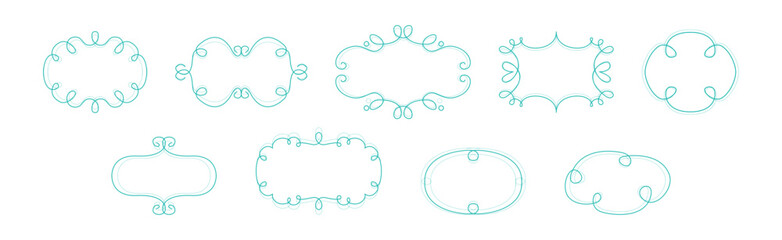 Decorative Vintage Frames and Borders with Swirling Line Vector Set