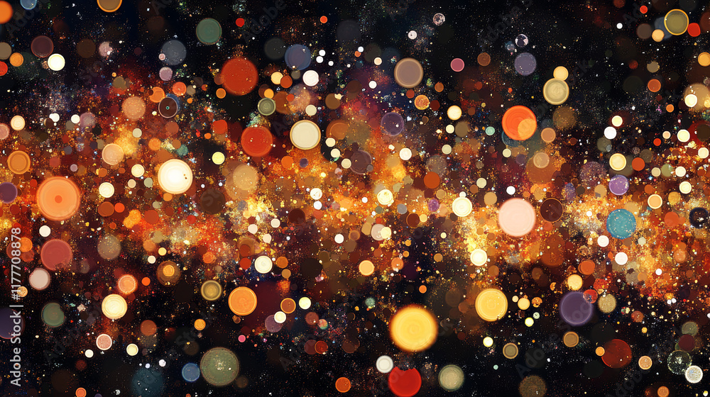 Poster scales of particles. the scales consist of dots and circles. vector illustration.