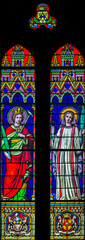 Stained-glass window in the old church