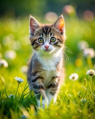 A beautiful cat playing