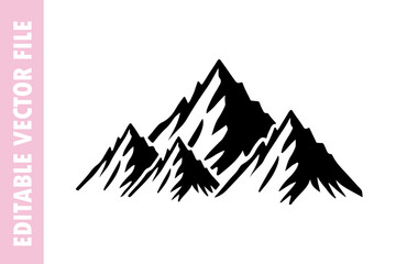 set of icons, mountain vector silhouette illustration