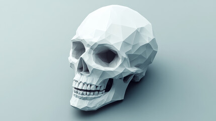Obraz premium The cyber-skull. Triangulation of the technology of the skull. Render illustration of x-ray of a human skull