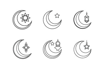 ramadan crescent moon vector illustration