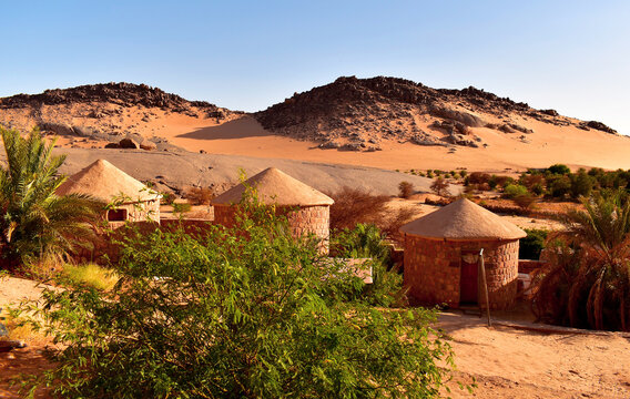 Earthen houses in the desert of Djanet, Algeria
