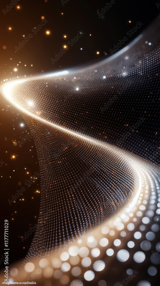 Aufkleber digital wave of stars and galaxies forming a cosmic pattern in space abstract visuals night sky arti
