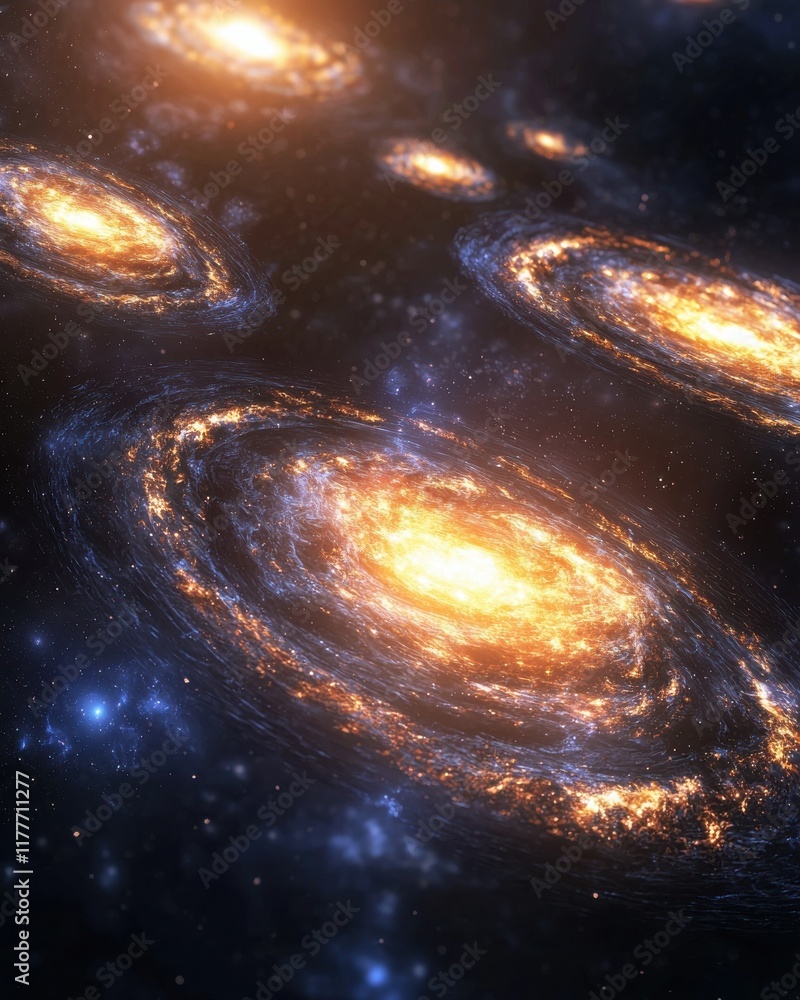 Poster stellar bursts exploding in cosmic dance outer space hyperrealistic art celestial environment wide a
