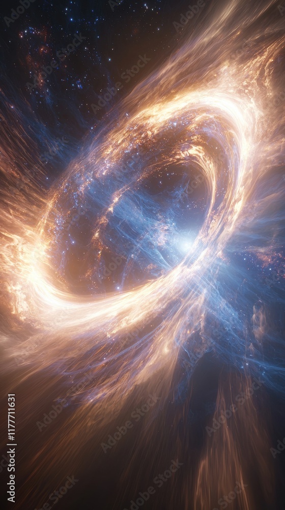 Poster dynamic cosmic design outer space digital art vibrant environment abstract viewpoint stellar concept