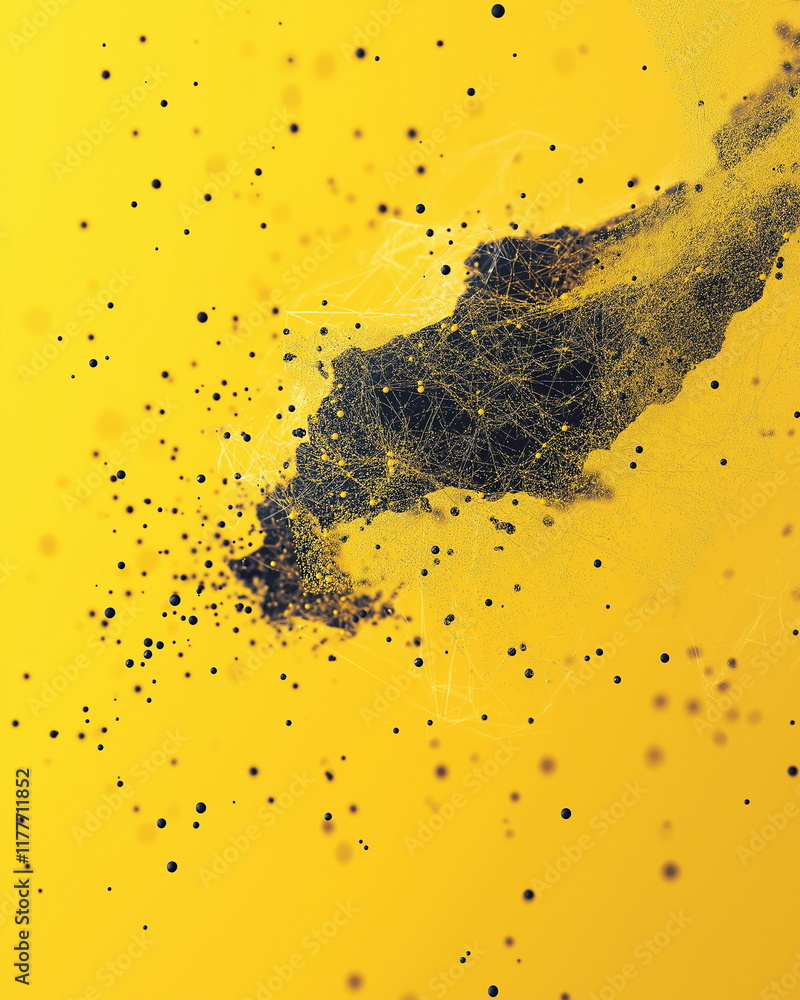 Poster harmony of forms and textures. fragmentation. mechanical texture. particle flow. _004