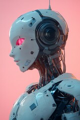 Fototapeta premium A contemporary robot or automated software expressing emotions and love