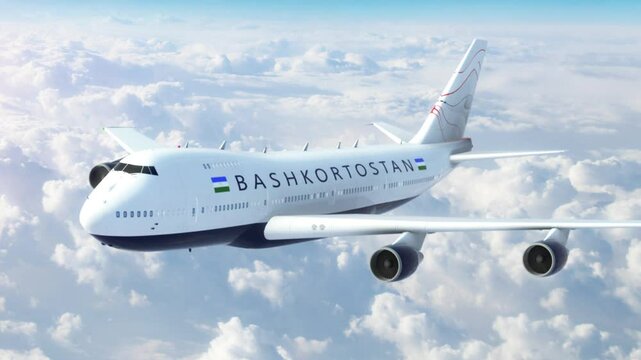Plane Travel Country Bashkortostan Flying Over Clouds