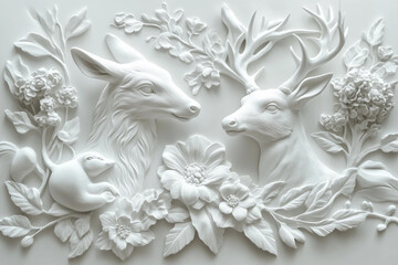 A bas-relief showing an animal, generative AI technology