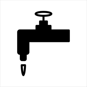 recommend clip art: PrintFaucet vector icon. Black illustration isolated on white background for graphic and web design.