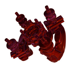 Metal abstract shape, 3d render © neurostructure