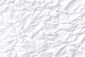 White crumpled paper texture. Vector illustration.