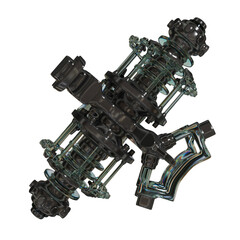 Metal abstract shape, 3d render © neurostructure