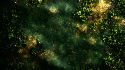 Dark Green Gold Abstract Background Illustration