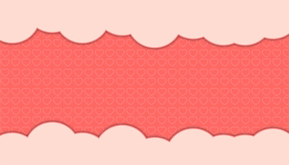 Illustration Valentine's Day background by Pink color papercutting Style