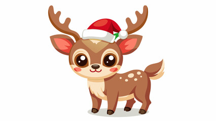 reindeer with santa hat