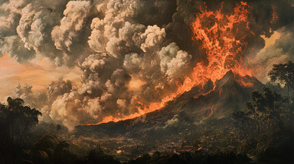 fire and thick clouds mixed together