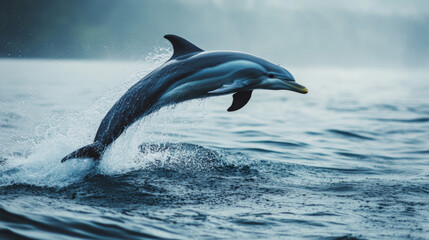 Fototapeta premium Vector logo Dolphin. Dolphin jump