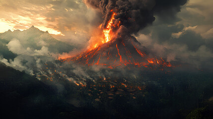 burning fire in the forest