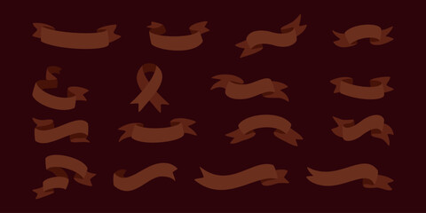 Kolekcja wstążek. Zestaw ręcznie rysowanych taśm. Etykieta, baner, tag - ilustracja wektorowa. © Monika