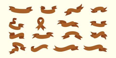 Kolekcja wstążek. Zestaw ręcznie rysowanych taśm. Etykieta, baner, tag - ilustracja wektorowa. © Monika