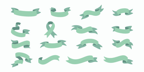 Kolekcja wstążek. Zestaw ręcznie rysowanych taśm. Etykieta, baner, tag - ilustracja wektorowa. © Monika