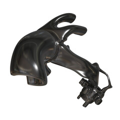 Metal abstract shape, 3d render © neurostructure