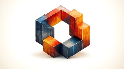 Obraz premium Abstract Interlocking Cubes Form a Unique Shape