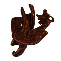 Metal abstract shape, 3d render © neurostructure