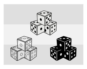 Game Die SVG Silhouette, Dice Silhouette, Sports Svg, Dice Svg, Ludo Dice Svg, Gamble svg, Dice Png, Dice Svg Images, Cut Files