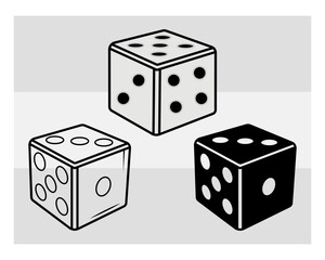 Game Die SVG Silhouette, Dice Silhouette, Sports Svg, Dice Svg, Ludo Dice Svg, Gamble svg, Dice Png, Dice Svg Images, Cut Files
