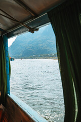 Ninh Binh, Vietnam. Framed Mountain View from a Boat