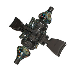 Metal abstract shape, 3d render © neurostructure