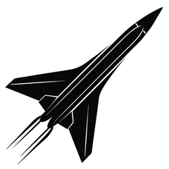 illustration of supersonic passenger airplane 