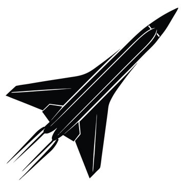 illustration of supersonic passenger airplane 