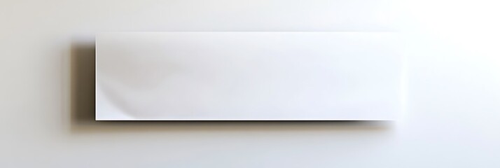 Horizontal white banner stretched taut against a flat white wall