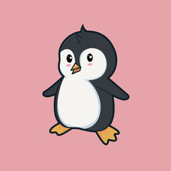 The  penguins cute vector illustration 