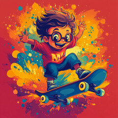 illustration of a skateboarder
