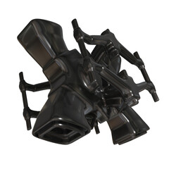 Metal abstract shape, 3d render © neurostructure