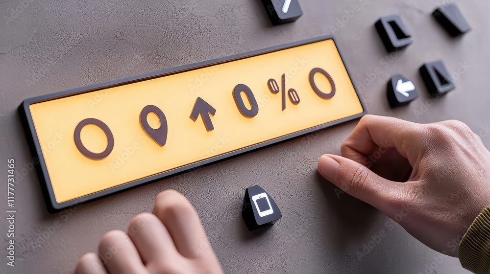 Poster interactive display with symbols and user interaction