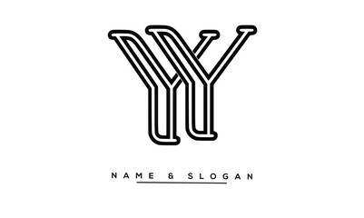 YY Abstract Letters Logo Monogram