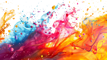 A lively and vibrant wallpaper filled with vibrant tones and modern patterns isolated on transparent background