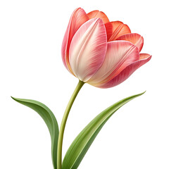 Naklejka premium Pink Tulip flower isolated PNG Clipart with transparent background
