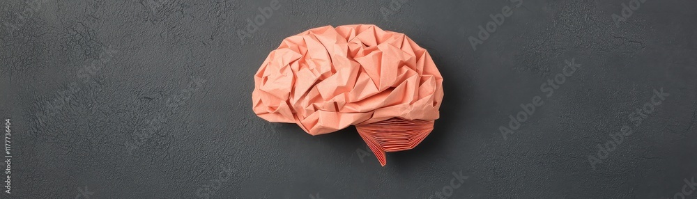 Poster a realistic representation of a human brain, showcasing its intricate folds and structure against a 