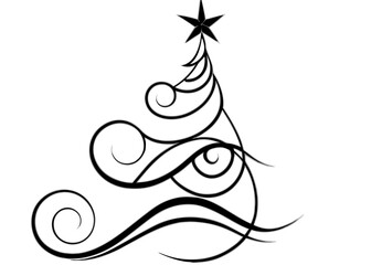 Abstract Christmas Tree with Minimalist Design – Swirling Holiday Artwork