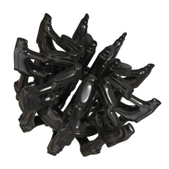 Metal abstract shape, 3d render © neurostructure