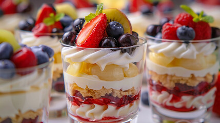 Aesthetic View of Fruit Cream Desserts in Zoomed-In and Full Perspectives at the End of Every Title